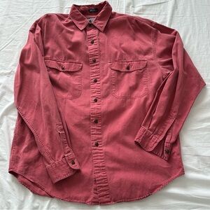 Thornton Bay 100% Cotton Red‎ Button Up M Shirt Vintage Style